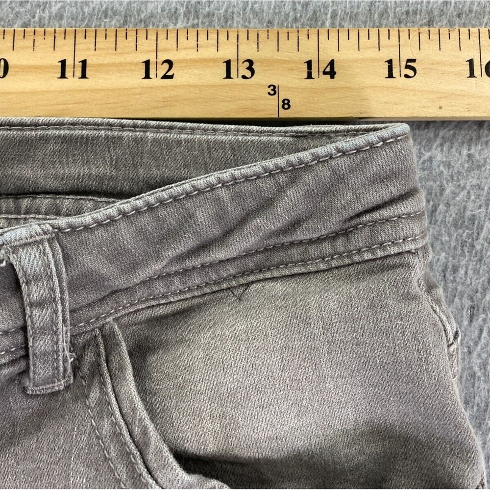 Democracy Womens Flex-ellent Straight Cropped Jeans Size 6 Gray Boho Raw Hem - Picture 5 of 12